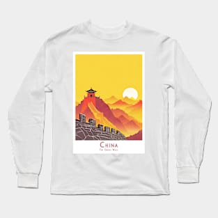 Sunset Majesty at the Great Wall Long Sleeve T-Shirt